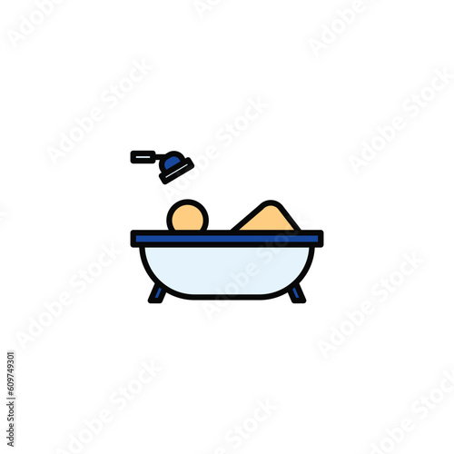 blue bath tub