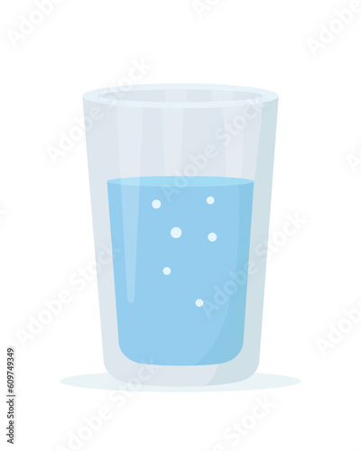 Glass of water icon. Drinking water in Transparent glass isolated on white background. Vector illustration.