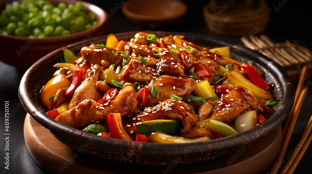 Savory Delight: Flavorful Kung Pao Chicken with Colorful Vegetables