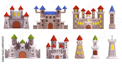 Majestic Medieval Castle With Towering Structures. Architectural Grandeur, Fortified Walls, And Historical Significance