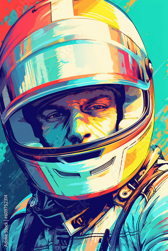 F1 Driver, Illustration, Formula 1 Driver, Generative AI