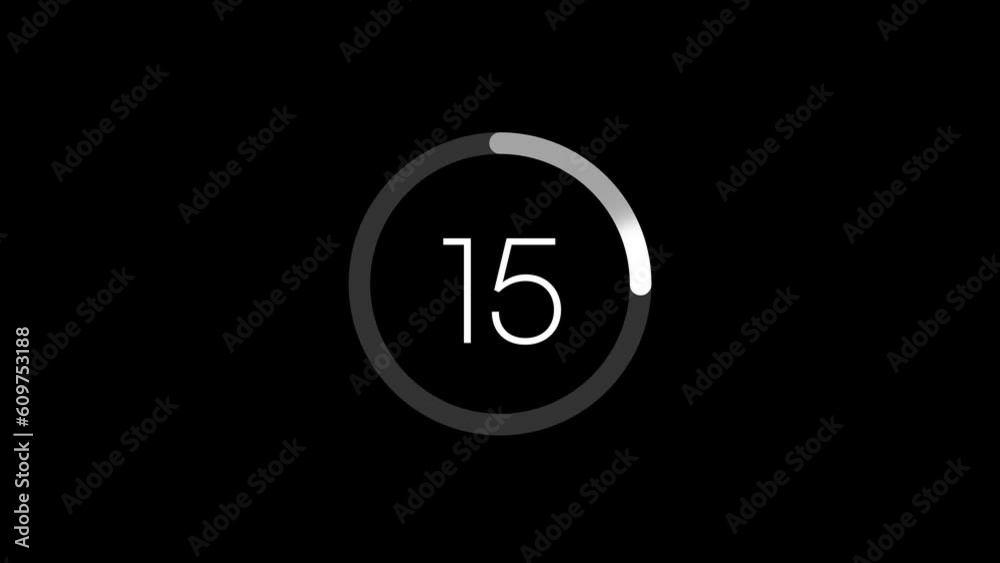Countdown Timer with Progress Circle for Twenty Seconds Countdown Timer with Progress Circle for Twenty Seconds