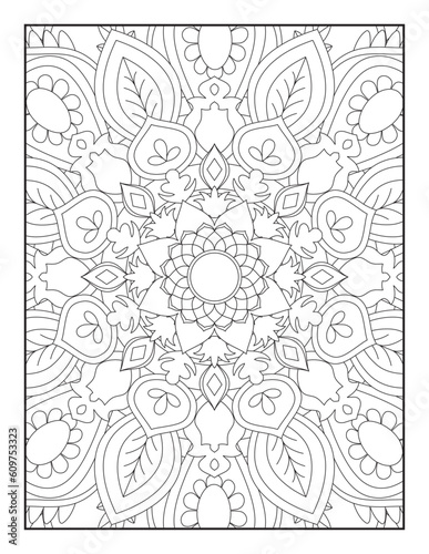 Black and white pattern.Pattern for coloring book. Flower Mandala Coloring Page.Coloring Page For Adult.Mandala Coloring Page. Coloring Page. Mandala. Mehndi design.Mandala coloring page KDP interior. © Shanta Khatun
