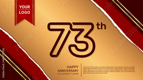 73th year anniversary design template, vector template illustration photo