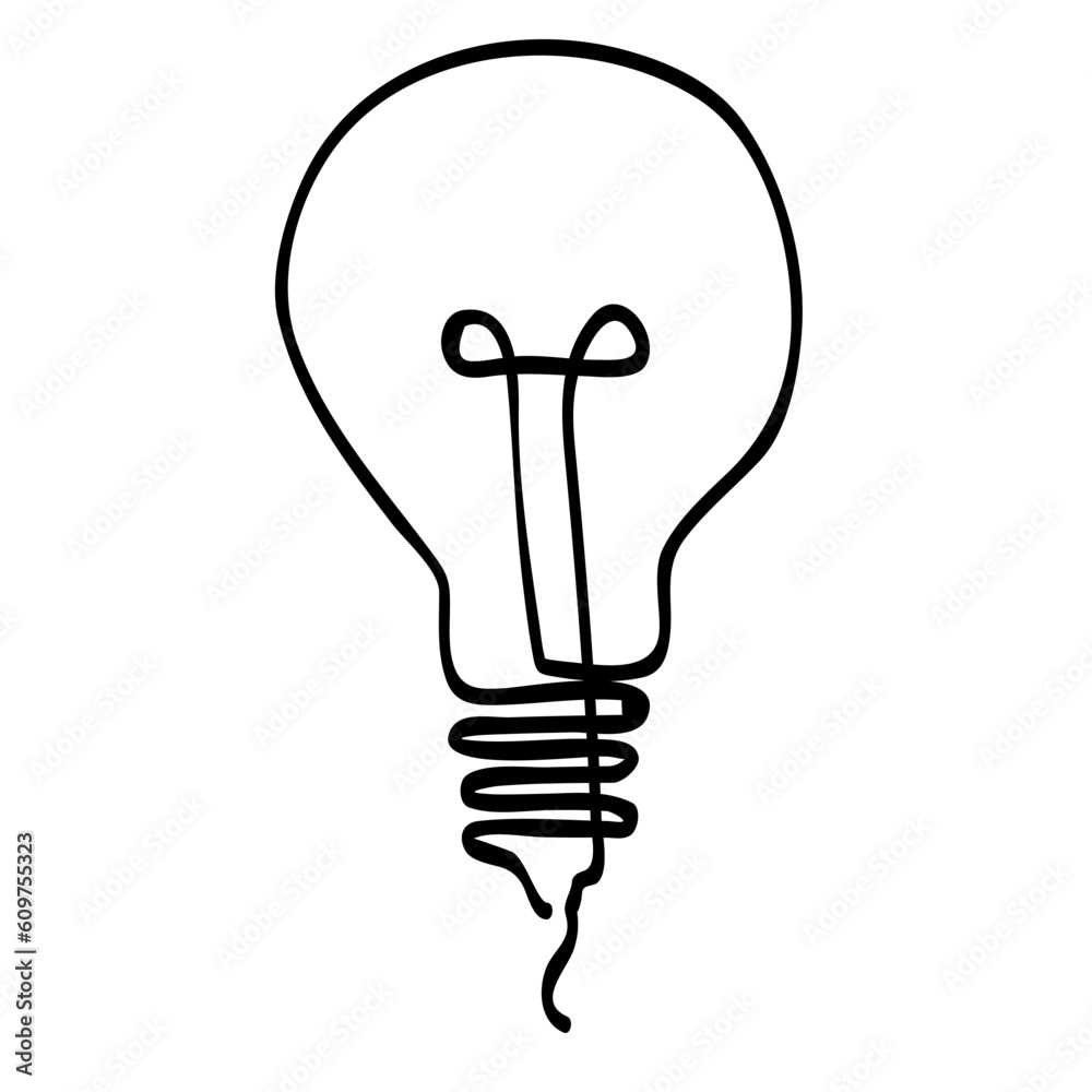 vector bulb idea, single or continuous line vector bulb idea, single or continuous line
