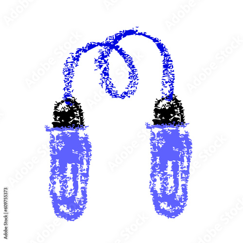 simple vector crayon or chalk skipping or jumping rope isolated on white
