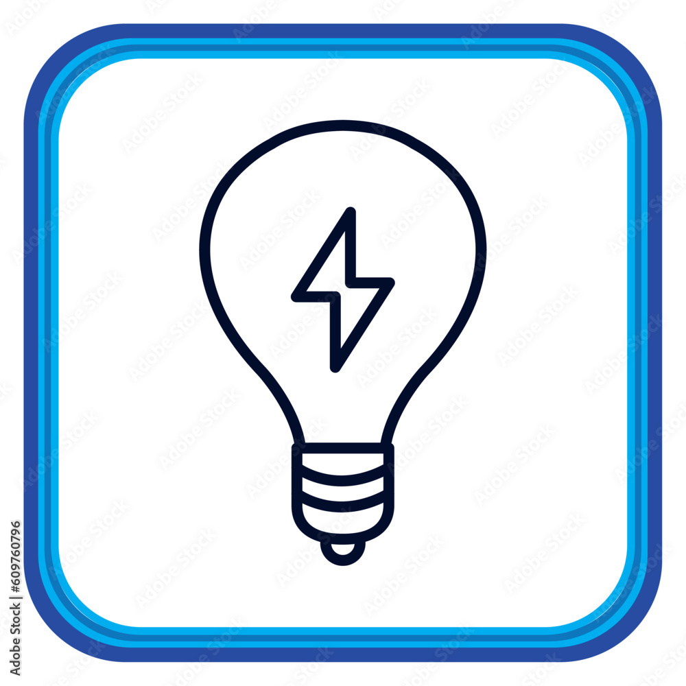 Vector icon of a light bulb in lines Vector icon of a light bulb in lines