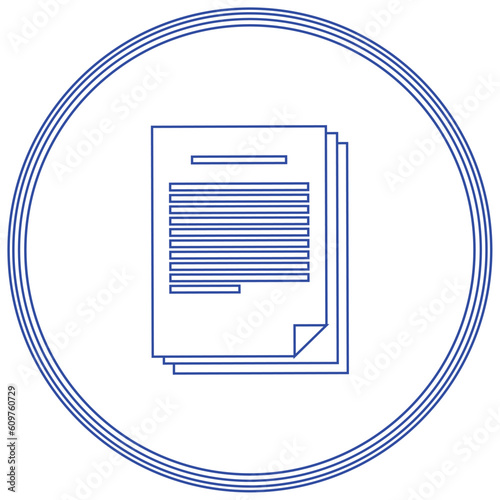 Lined paper sheets vector icon with white background