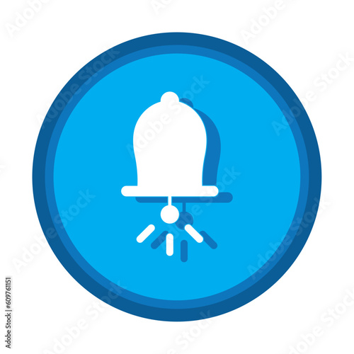 vector image of bell icon on blue background