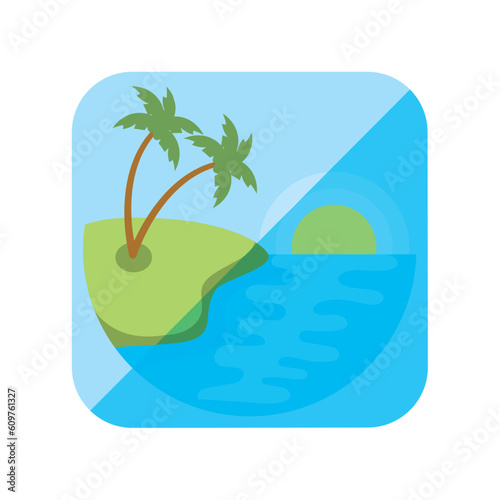 landscape vector icon of square shape with round edges