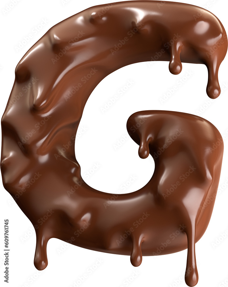 Decadent Delight: Stylized Letter G with Melting Chocolate Decadent Delight: Stylized Letter G with Melting Chocolate
