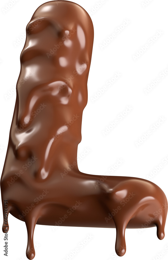 Decadent Delight: Stylized Letter L with Melting Chocolate