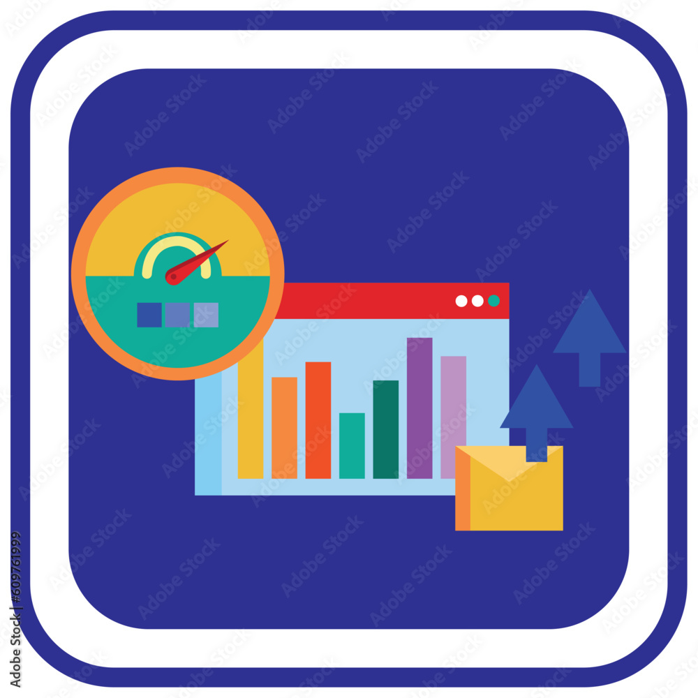 Search Engine Optimization vector icon with blue background and lined border Search Engine Optimization vector icon with blue background and lined border
