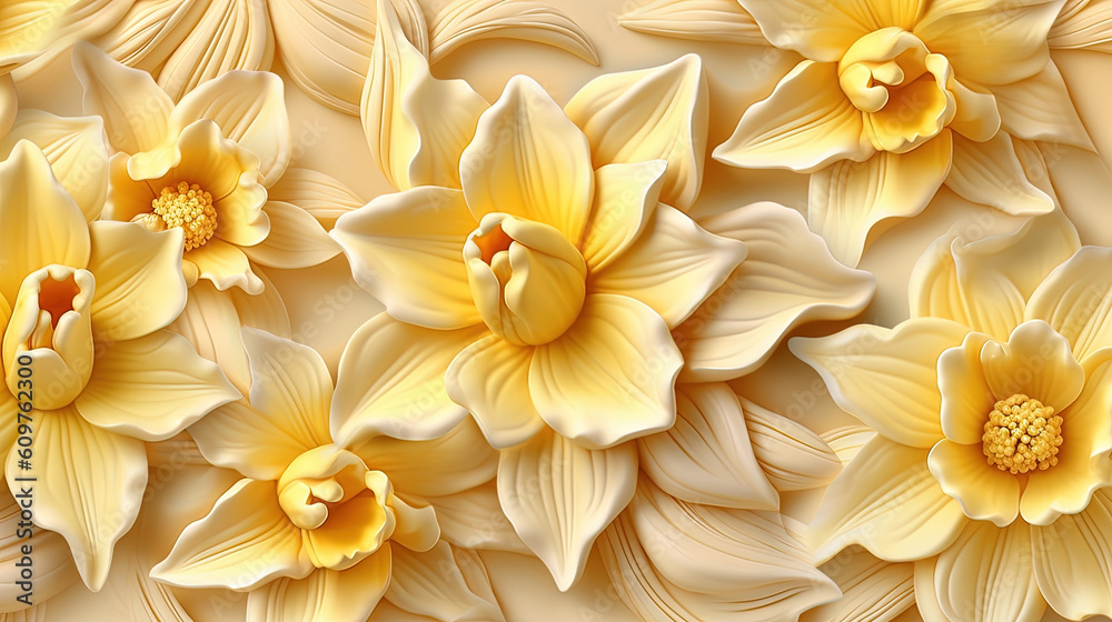 Flowers with soft seamless pattern Flowers with soft seamless pattern