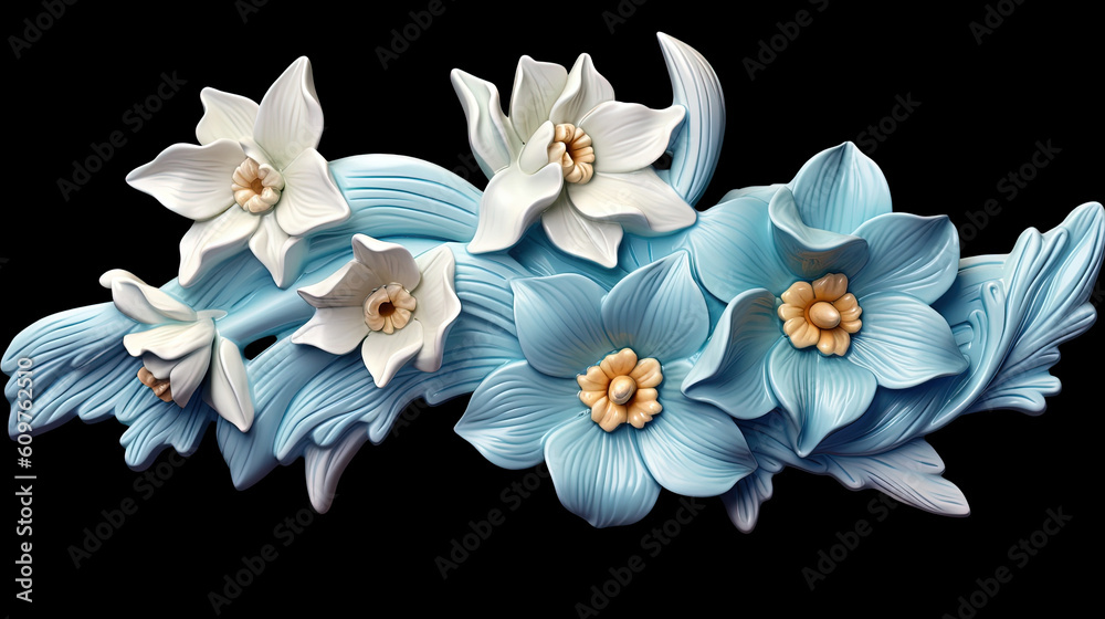 Fototapeta premium Flowers with soft seamless pattern