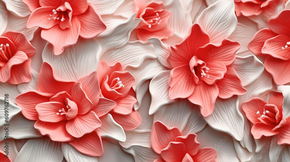Flowers with soft seamless pattern Flowers with soft seamless pattern