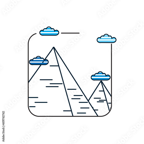 Vector image of pyramids icon with white background