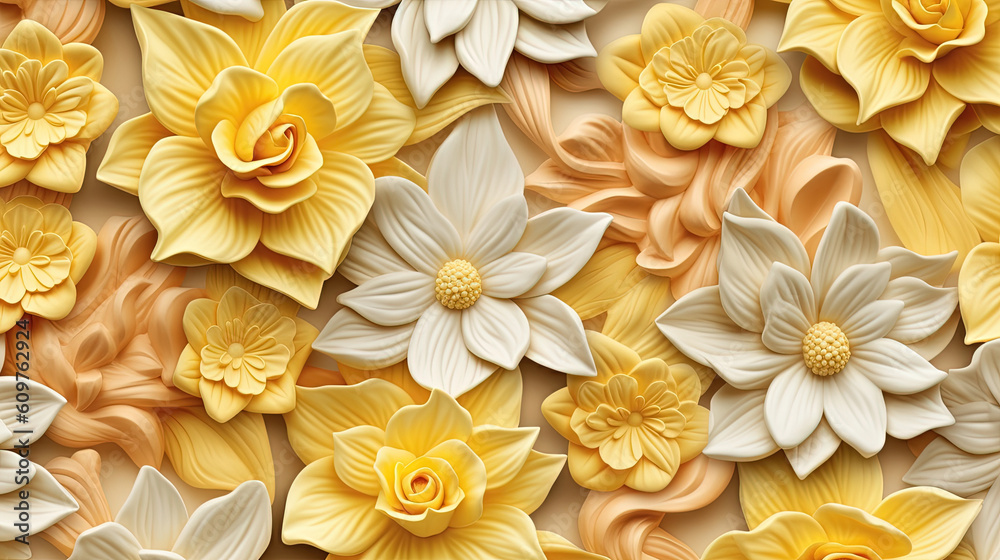 Flowers with soft seamless pattern Flowers with soft seamless pattern