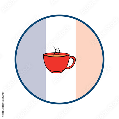 vector image of coffee cup with light background