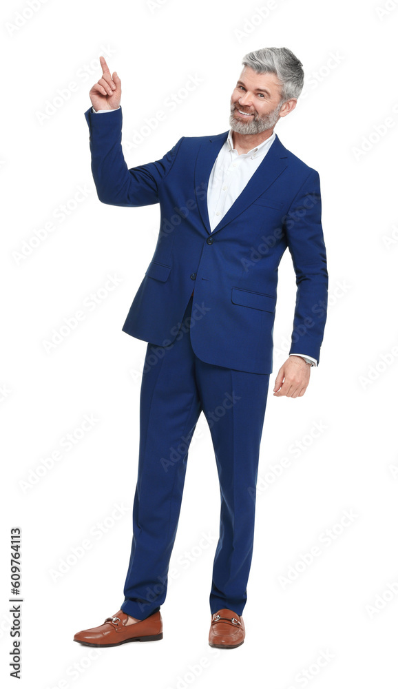 Mature businessman in stylish clothes posing on white background Mature businessman in stylish clothes posing on white background