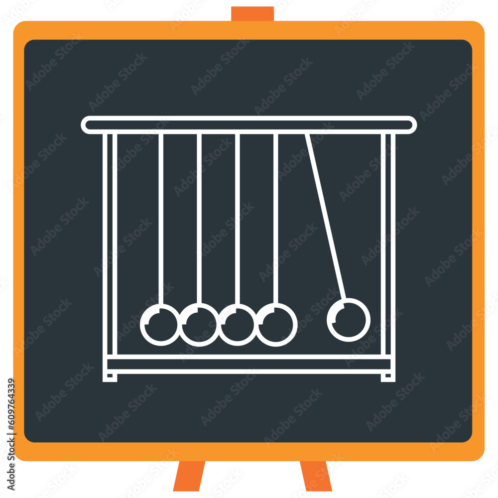 Chemistry laboratory pendulum vector icon in white lines with dark border Chemistry laboratory pendulum vector icon in white lines with dark border