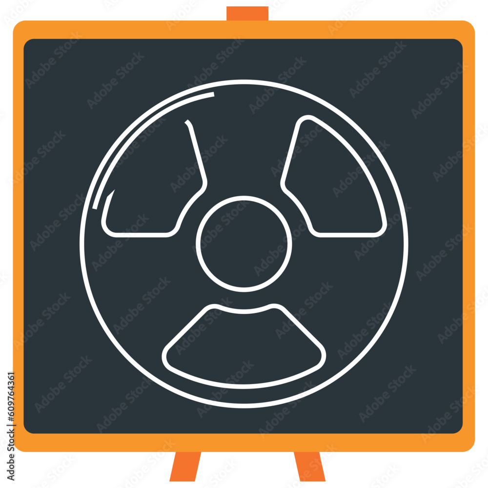 Chemistry laboratory nuclear logo vector icon in white lines with dark border Chemistry laboratory nuclear logo vector icon in white lines with dark border