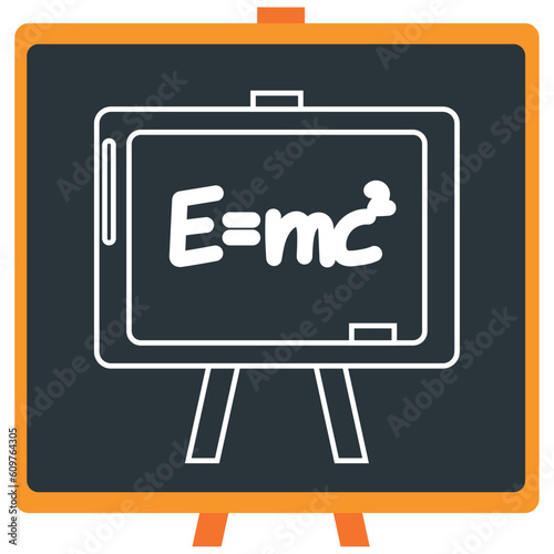 Vector icon of a chemistry laboratory board in white lines with dark border