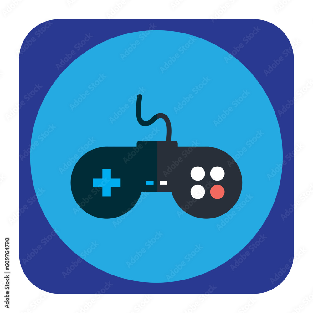 video game controls vector icon with blue background video game controls vector icon with blue background