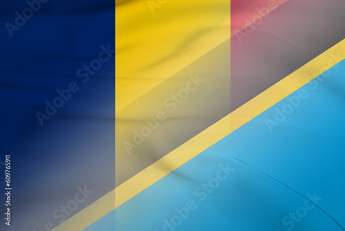 Chad and Tanzania political flag transborder contract TZA CHL