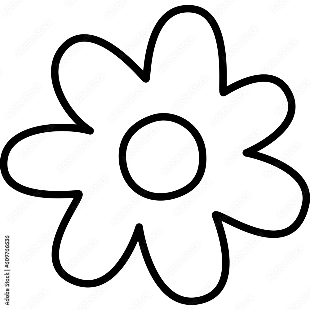 Flower outline isolated on white background Flower outline isolated on white background