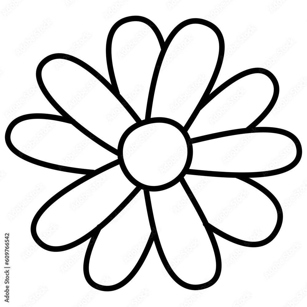Flower outline isolated on white background Flower outline isolated on white background