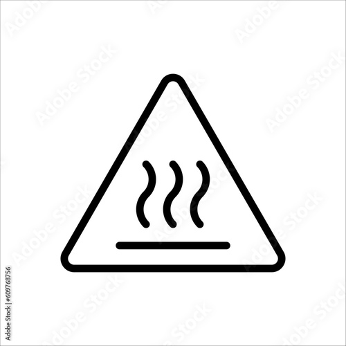 Warning sign for hot surface. Vector and illustration graphic Caution do not touch hot surface symbol on white background