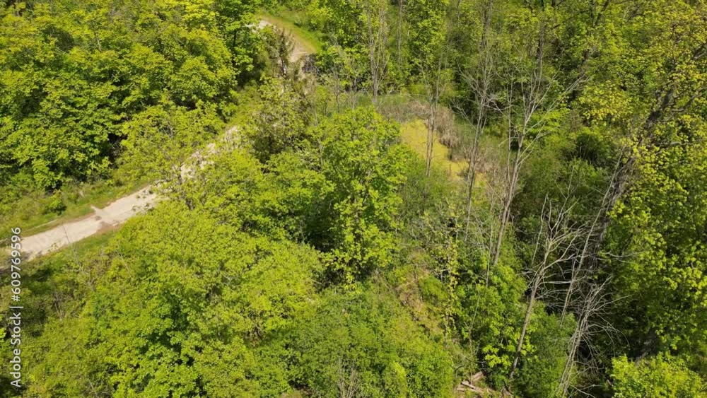 Aerial Drone Flight of Lafortune Park (disc golf & campgrounds) & Nature in Caledonia, Ontario, Canada Aerial Drone Flight of Lafortune Park (disc golf & campgrounds) & Nature in Caledonia, Ontario, Canada