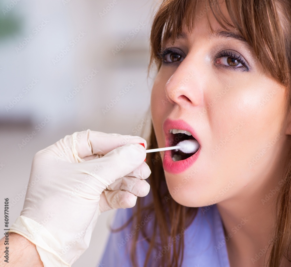Young patient visiting doctor otolaryngologist Young patient visiting doctor otolaryngologist
