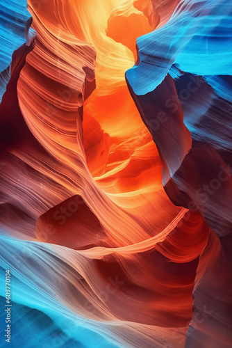 inspiring view of a canyon with colorful layers. ai generative