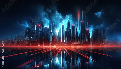 Smart city and abstract dot point connect with gradient line and aesthetic Intricate wave line design   big data connection technology concept .