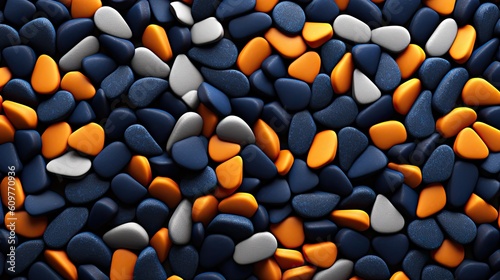 Navy blue orange and yellow colorful beautiful pebbles background texture 