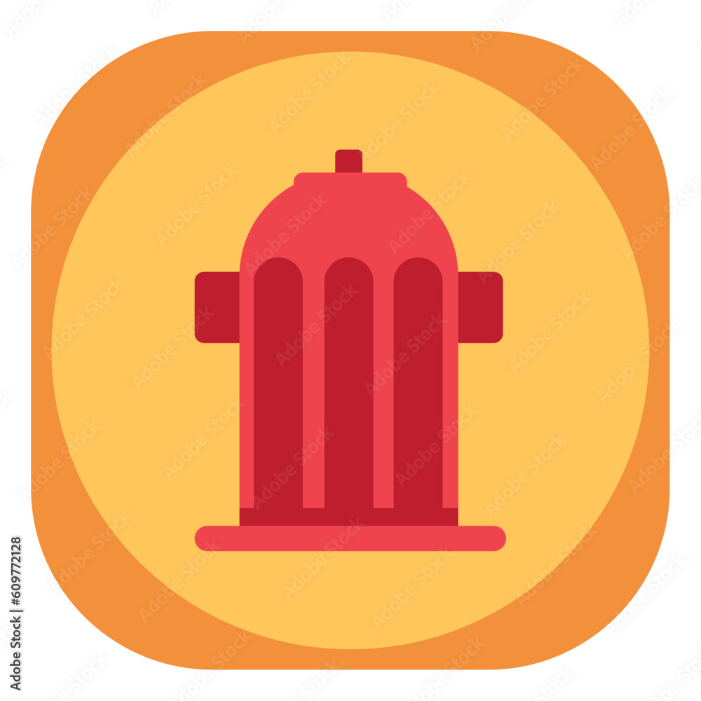 vector icon of a water hydrant with yellow background vector icon of a water hydrant with yellow background