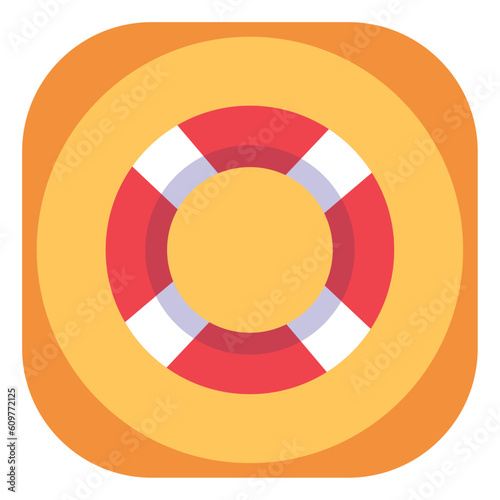 vector icon of a float saves lives with yellow background