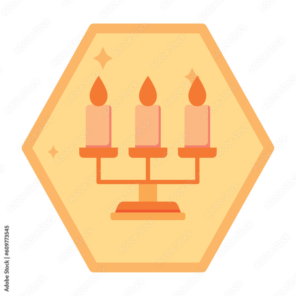 vector icons of candles with yellow background vector icons of candles with yellow background