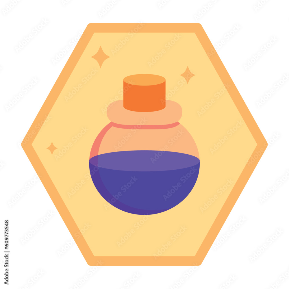 vector icons of a magic potion with yellow background vector icons of a magic potion with yellow background
