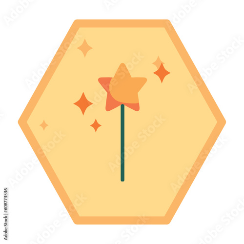 vector icons of a bar with a star on the tip with yellow background
