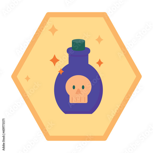 vector icons of a magic potion with yellow background