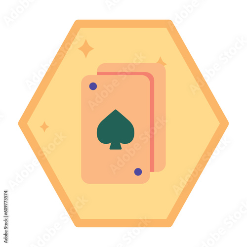 vector icons of poker cards with yellow background