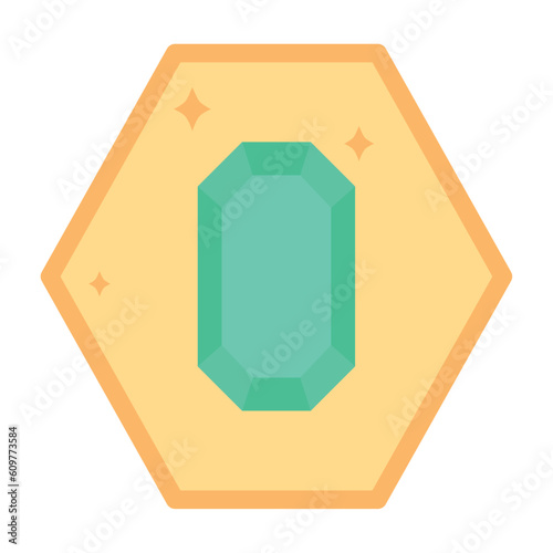 vector icons of a gemstone with yellow background