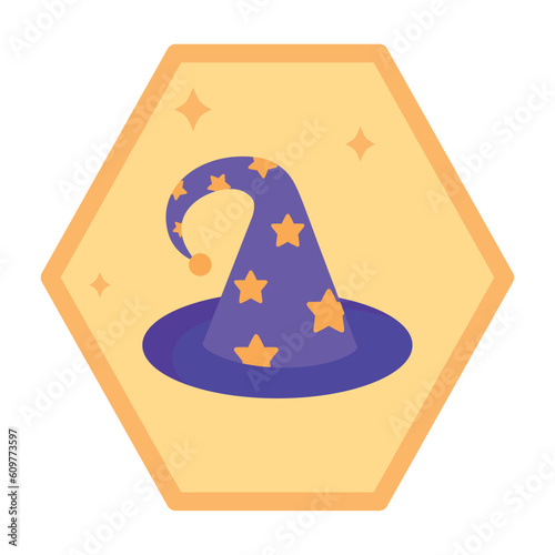magic hat vector icons with yellow background