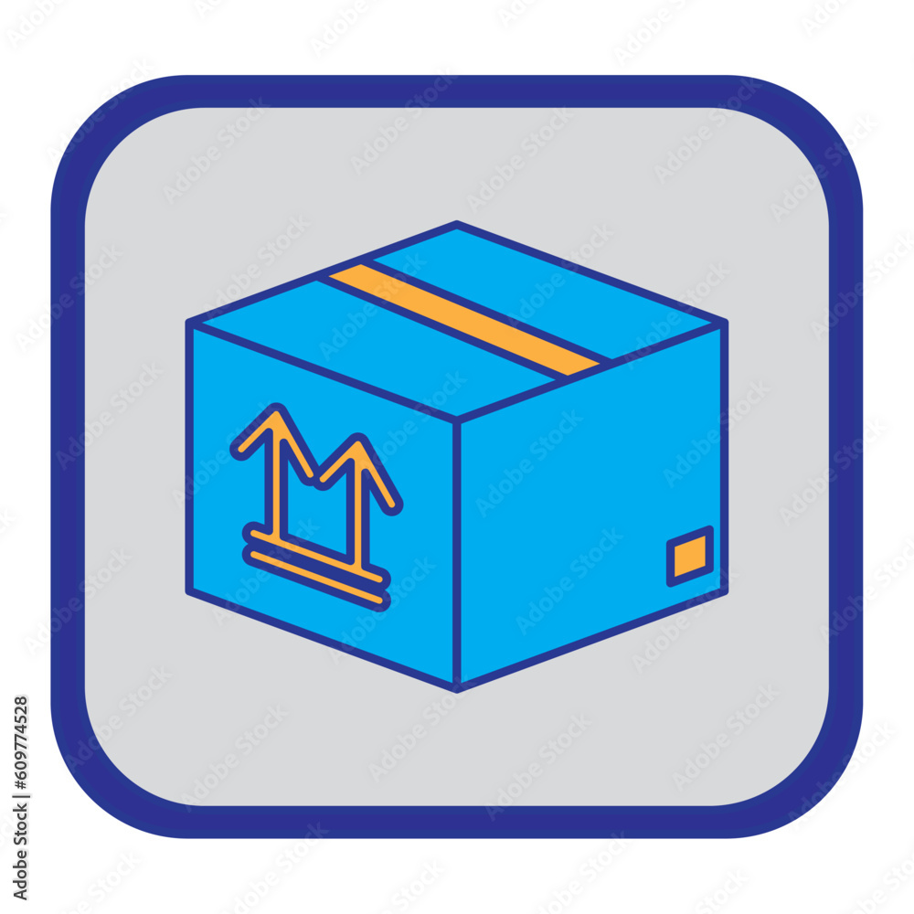 shipping service cardboard boxes vector icon with blue background and purple border shipping service cardboard boxes vector icon with blue background and purple border