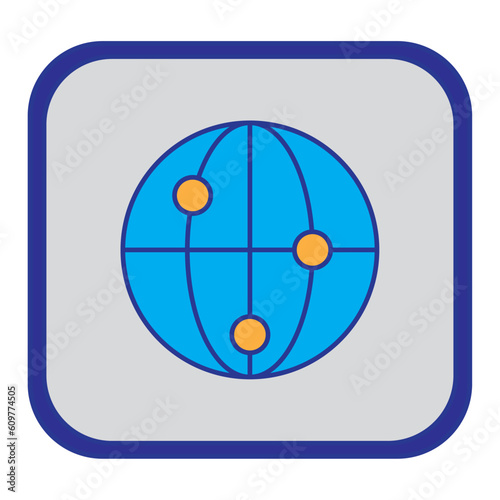 world vector icon with gray background
