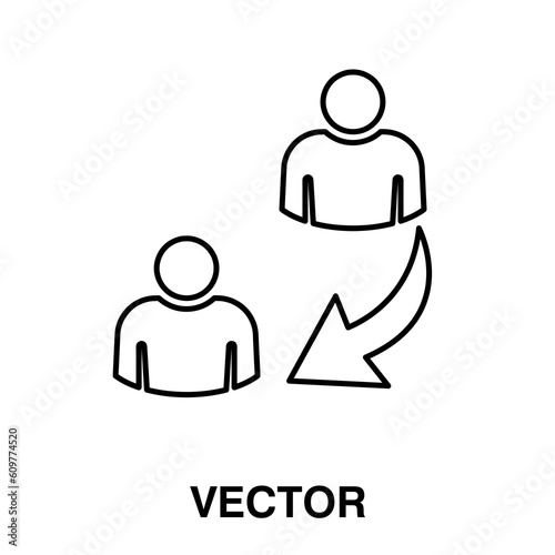  Arrow statistics decrease icon. demotion, negative performance, stagnation vector illustration on white background
