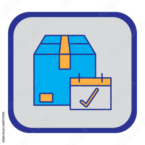 vector icon of a cardboard box with gray background